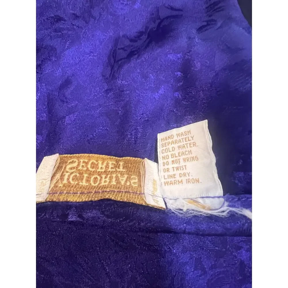 Vintage Victorias Secret Gold Label Royal Purple Slip Dress Size M - Picture 4 of 4